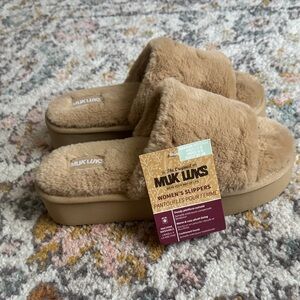 Muk Luks Plush Tan Slippers